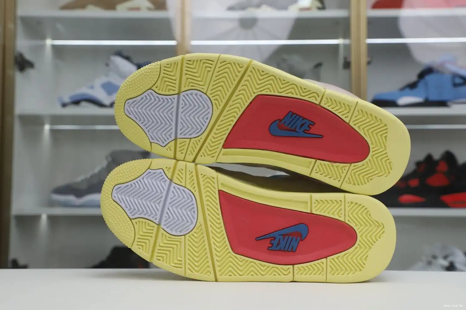 RETRO JORDAN UNION X ICE' 4 'GUAVA LA Kimikick AIR 0709